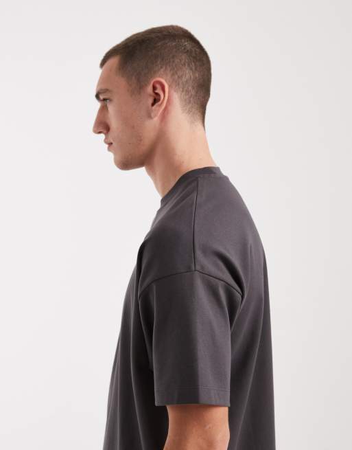 New Look oversized boxy t-shirt in dark grey (part of a set), 4 of 5