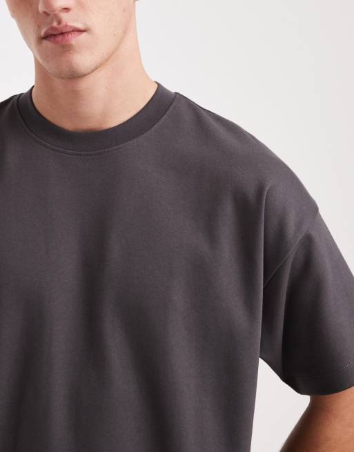 New Look oversized boxy t-shirt in dark grey (part of a set), 5 of 5