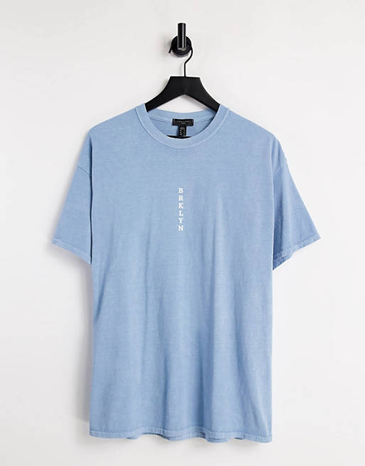 New Look oversized Brooklyn t-shirt in blue