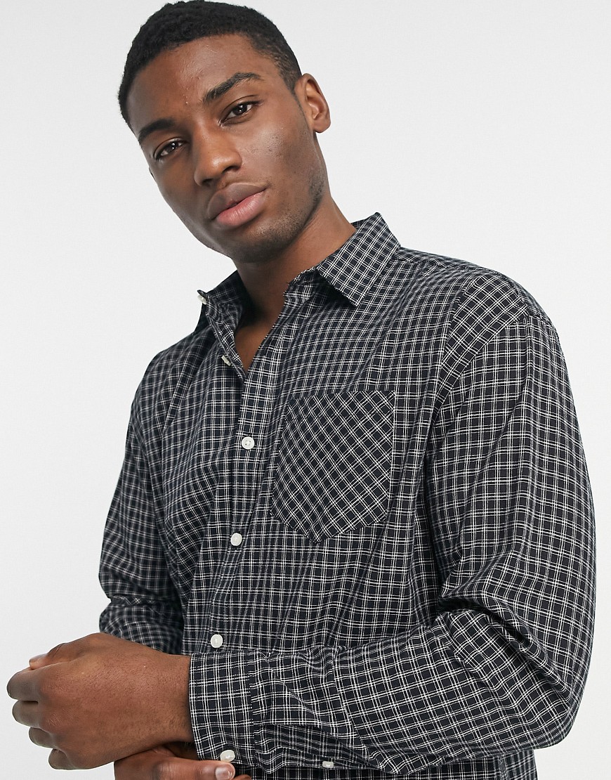 New Look oversized check shirt in black