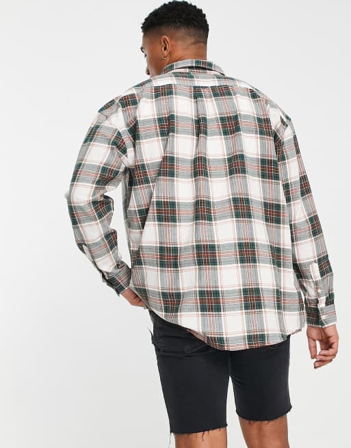 New Look oversized check shirt in white | ASOS