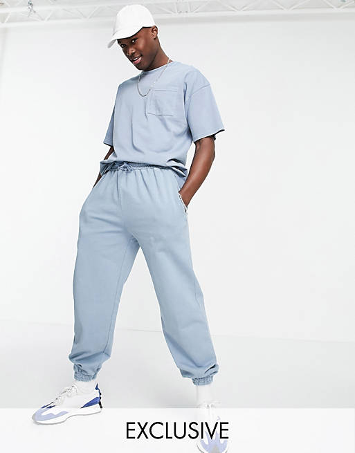 New Look oversized co-ord washed joggers in blue
