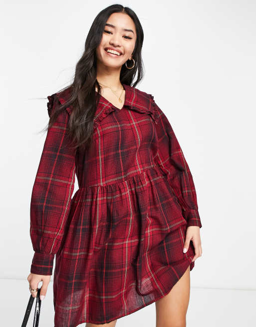 Red 2024 check frock