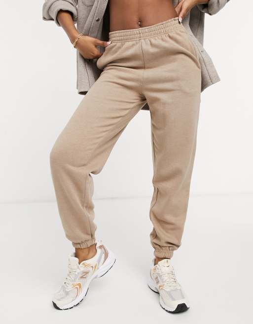 New Look oversized cuffed jogger in mink