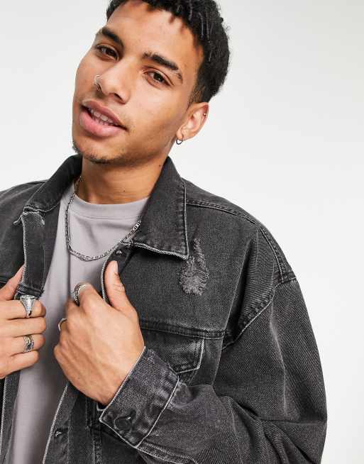 Asos grey 2024 denim jacket