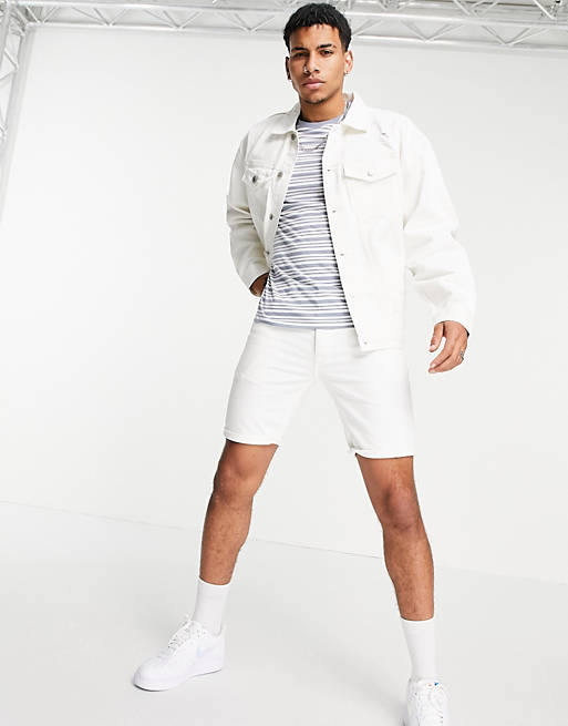 New Look oversized denim jacket in off white