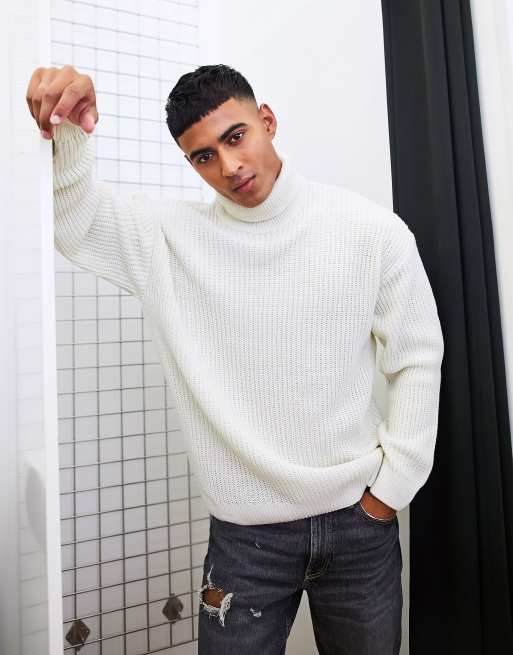 Oversized white hot sale turtleneck jumper