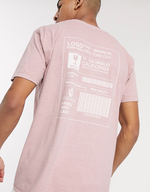 New Look oversized front and back print t-shirt in pink