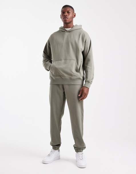 New Look oversized hoodie and trackies in light khaki - view 1