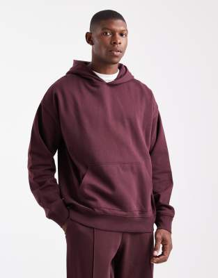 New Look New Look oversized hoodie in burgundy-Red