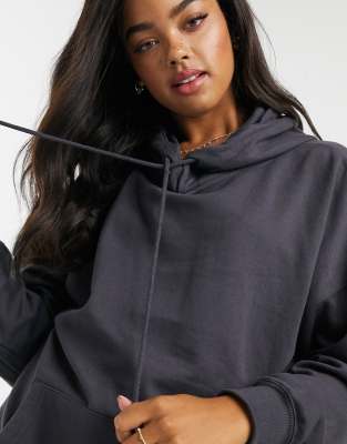 New Look oversized hoodie in dark gray