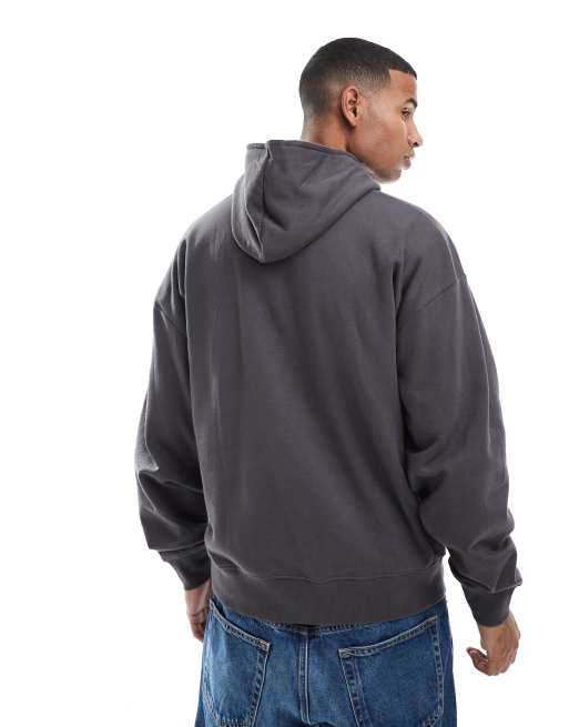 New Look - Oversized hoodie in donkergrijs