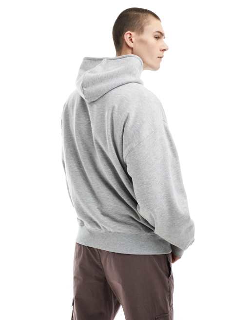 Oversized Hoodie for Men, Grey Marl