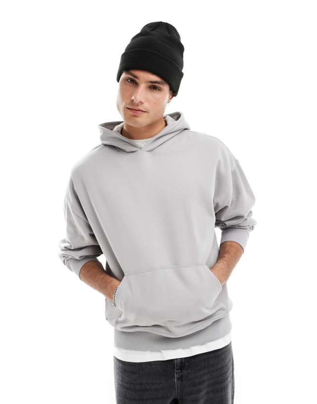 New Look - oversized hoodie in light grey