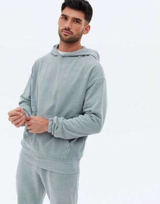 New Look oversized hoodie in washed blue