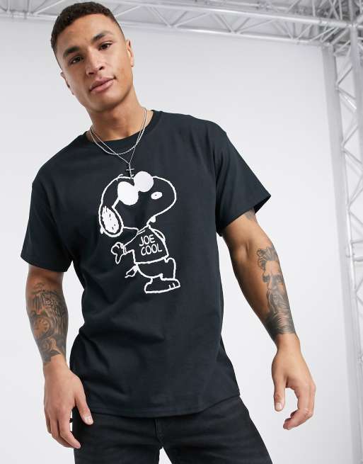 New Look Oversized Joe Cool Snoopy T Shirt In Black Asos