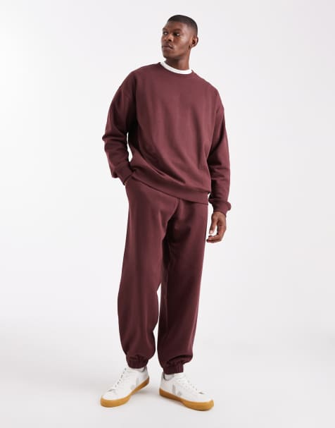 New Look oversized joggers co-ord in brown