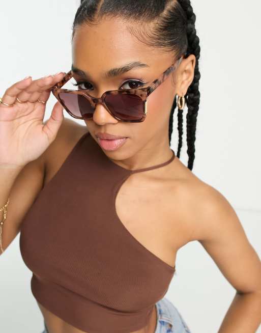 New Look Oversized Milky Torte Sunglasses In Brown Asos 3822