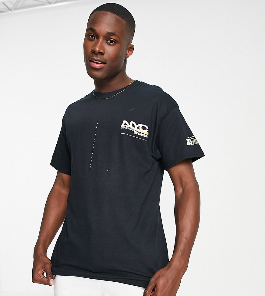 New Look oversized NYC print T-shirt in black