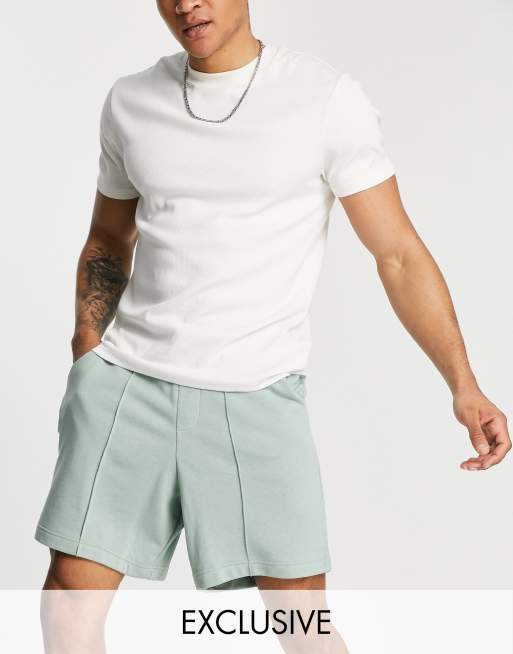New look oversized pintuck jersey short in khaki