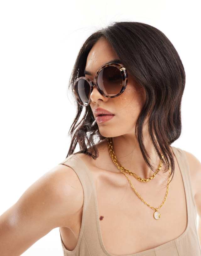 New Look - oversized round sunglasses in brown