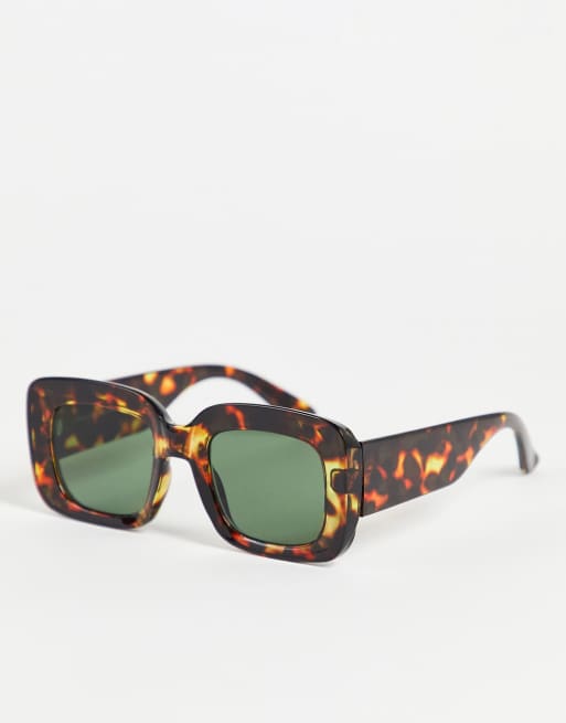 New Look oversized square sunglasses in brown pattern