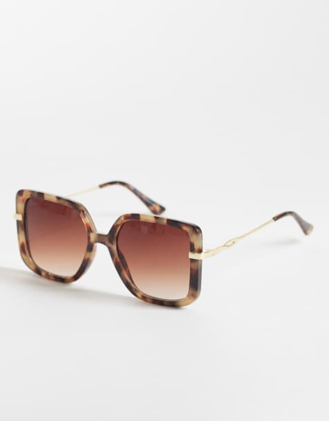 New Look oversized square sunglasses in brown - view 1