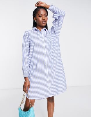 New Look oversized stripe shirt in blue