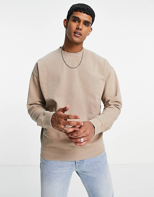  New Look oversized sweat co-ord in washed stone 