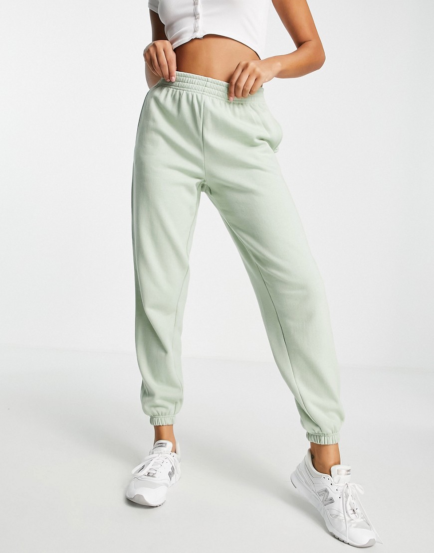 New Look oversized sweatpants in sage green