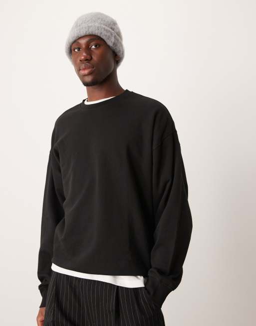 New Look oversized sweatshirt in black ASOS