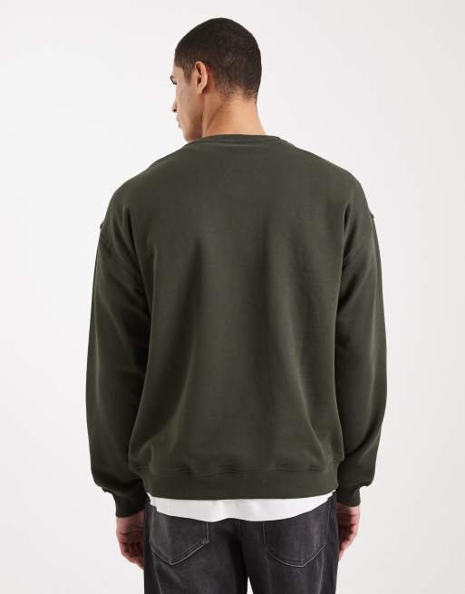 New Look oversized sweatshirt in khaki, 3 of 5