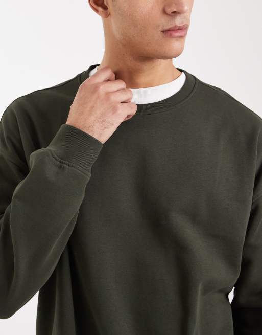 New Look oversized sweatshirt in khaki, 5 of 5