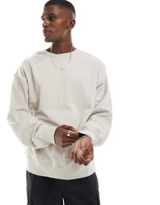 New Look New Look oversized sweatshirt in stone-Neutral