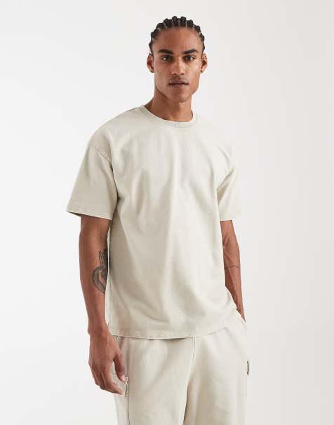 New Look - Oversized T-shirt i forvasket beige - Del af sæt - view 1