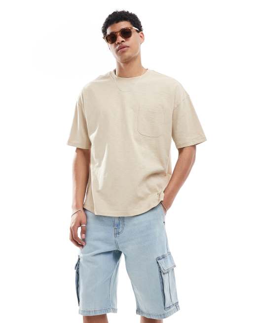 New Look oversized t-shirt in beige