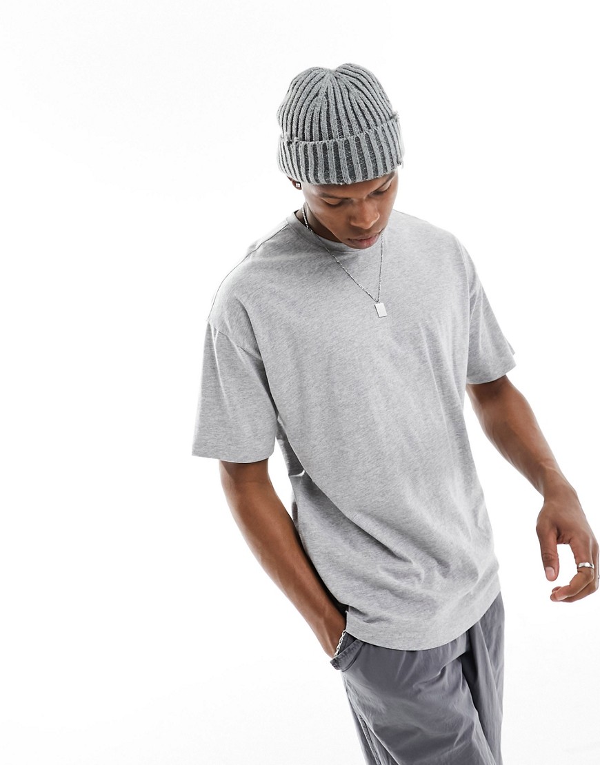 New Look oversized t-shirt in grey marl