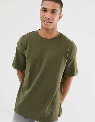 New Look oversized t-shirt in khaki-Green