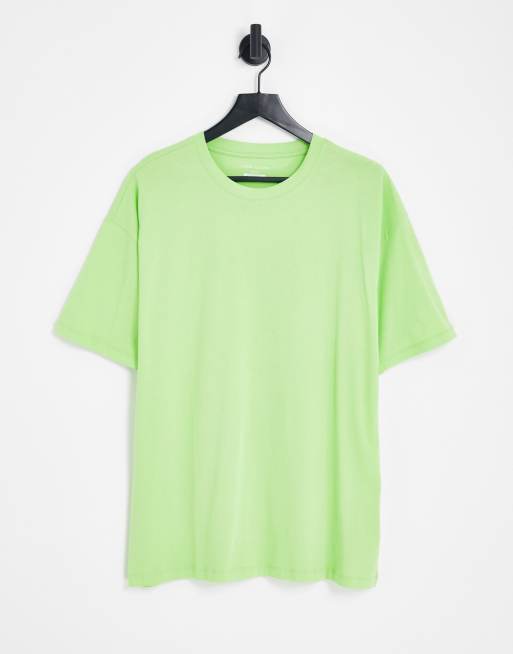 ASOS DESIGN oversized burnout T-shirt with lost vibrations graphic in green