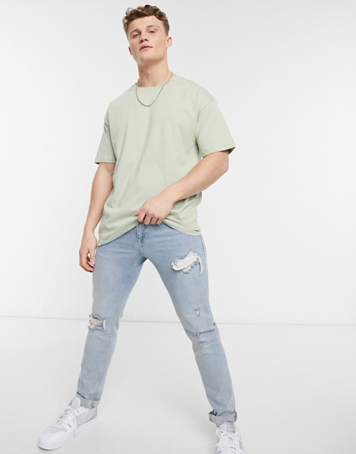 New Look oversized t-shirt in light green