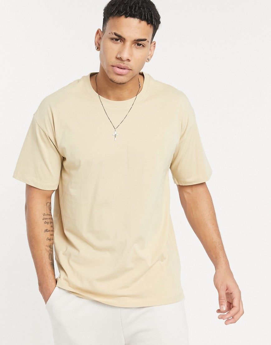New Look oversized t-shirt in light yellow-Neutral