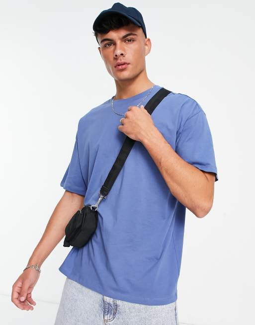 New Look - Oversized T-shirt in middenblauw