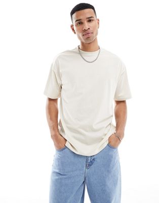 New Look oversized t-shirt in off white