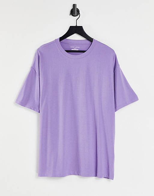 New Look cotton oversized t-shirt in purple - PURPLE