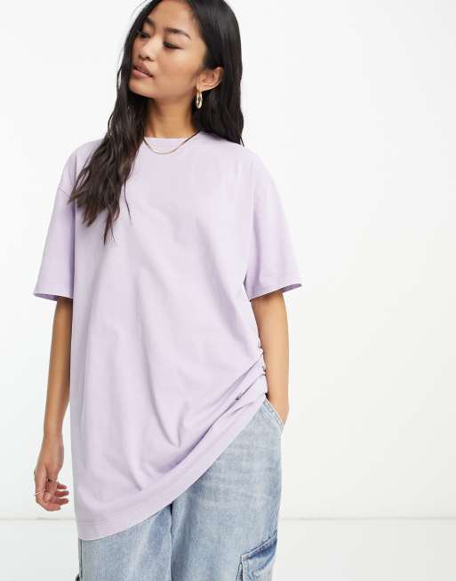 New Look Oversized T Shirt Met Acid Wash In Lila Asos