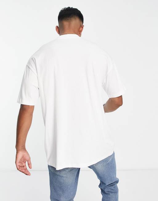 New Look - Oversized T-shirt met col in wit, 3 van 4
