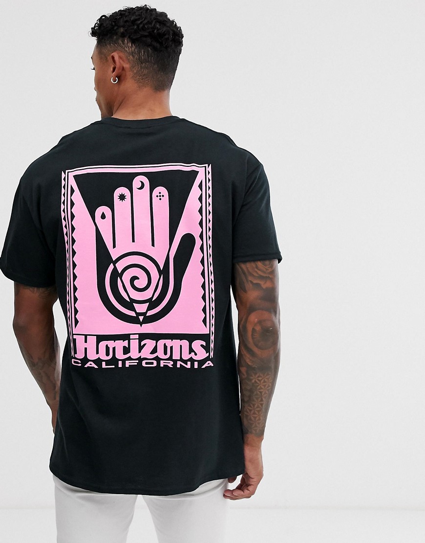 New Look - Oversized T-shirt met horizonprint op de achterkant in zwart