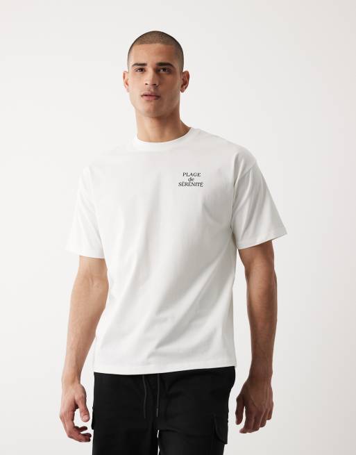 New Look - Oversized T-shirt met hotellogo in crème, 3 van 5