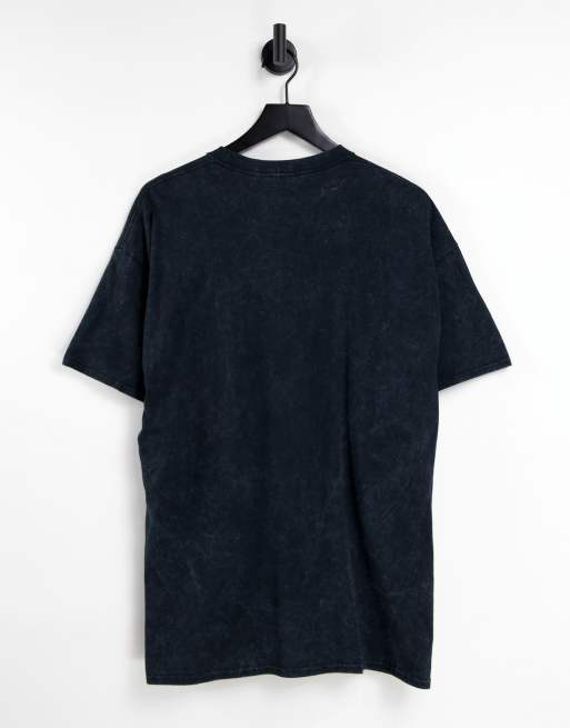 New Look - Oversized T-shirt met Jimi Hendrix-print in zwart met wassing, 2 van 4