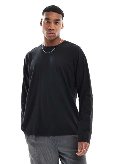 New Look - Oversized T-shirt met lange mouwen in zwart
